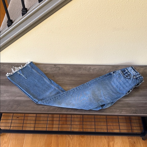 Anine Bing Distressed "Cigarette" Button Fly Blue Flare Jeans Size 27 - Picture 13 of 16